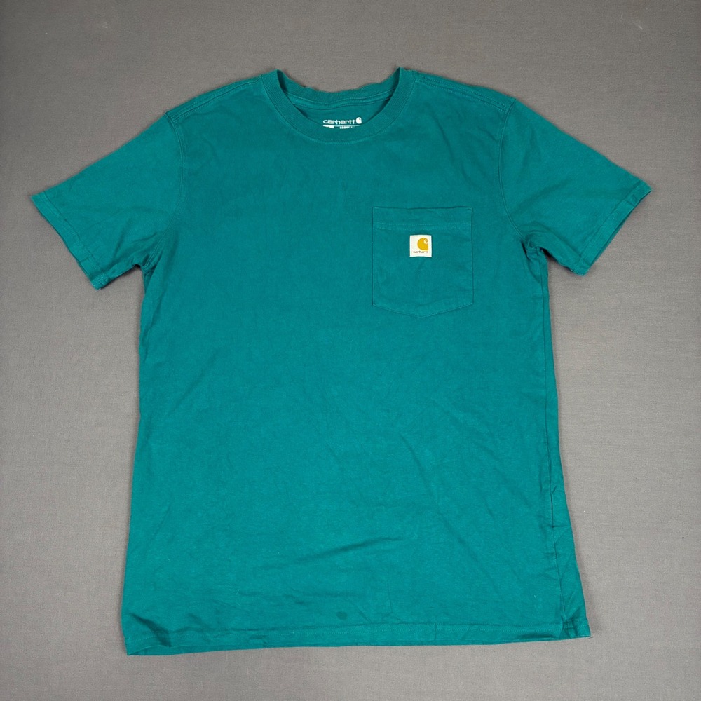 Carhartt Loose Fit Short Sleeve Pocket T-Shirt Men's Size Small Teal Green